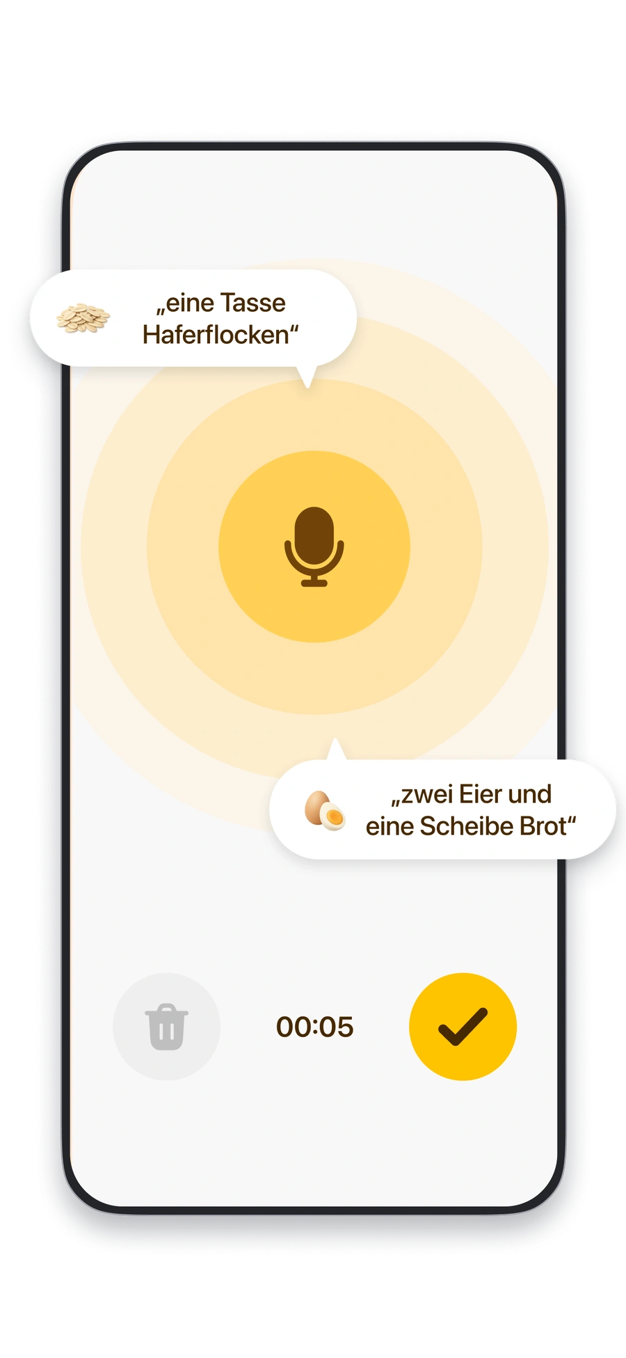 Lebensmittel per Sprache in Fitia erfassen