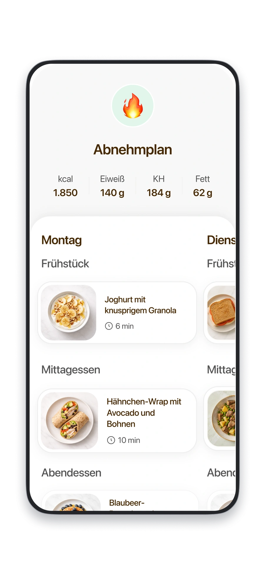 Ein personalisierter Ernährungsplan in Fitia