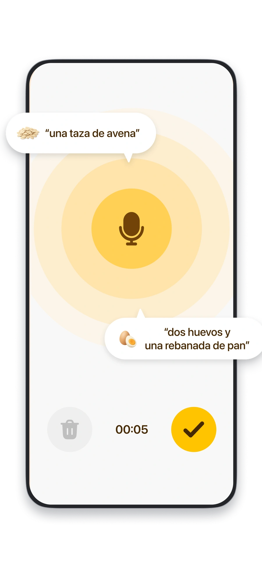 Registra alimentos con tu voz en Fitia