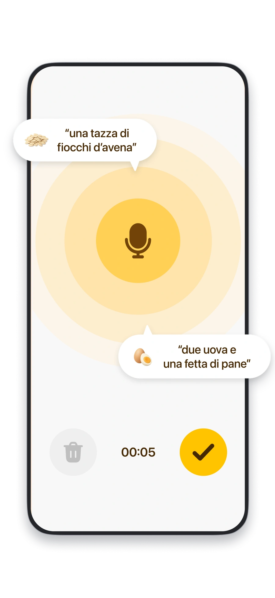 Registra gli alimenti con la voce in Fitia