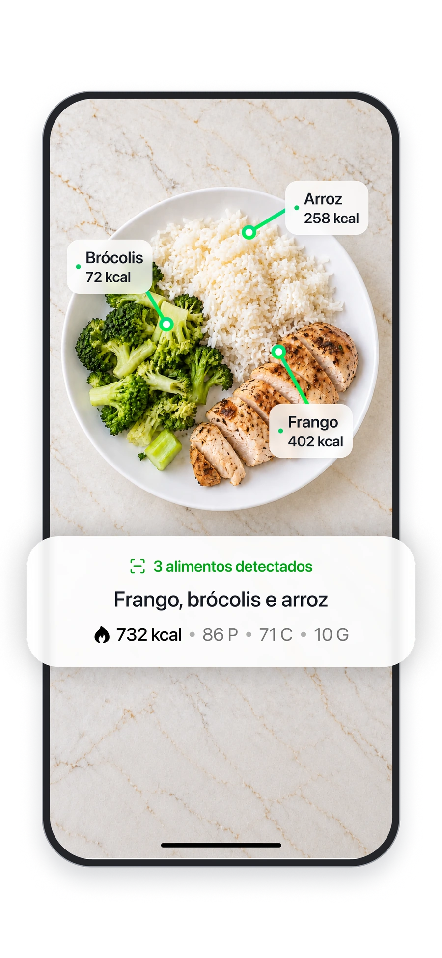Registro de alimentos por foto no Fitia